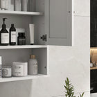 kleankin Farmhouse Bathroom Wall Cabinet - White-Assembly required