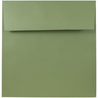 JAM Paper Square Invitation Envelopes - 8.5 x 8.5 - Olive Green - 25 Pack-Fashioned from high quality 28 lb paper and features a gum closure