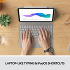 Logitech Combo Touch iPad Pro 11-inch (1st, 2nd, 3rd, 4th gen - 2018, 2020, 2021, 2022) Keyboard Case - Sand-Front, back and corner protection: A durable form-fit cover protects the front, back, and corners of your iPad Pro, securely holding it in place no matter what you’re doing