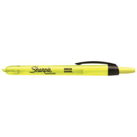 Sharpie Chisel Tip Retractable Pen-Style Highlighters - Yellow - 12 Pack-Just click and highlight