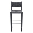 Zuo Iska Barstool - Black - Set of 2-Weather resistant faux wood aluminum frame with synthetic rattan weave
