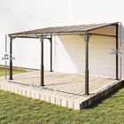 Outsunny 13 ft W x 10 ft L Lean to Gazebo - Hardtop Wall Mounted Outdoor Pergola-7 mm PC roof blocks UV rays for safer outdoor use