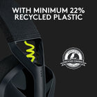 Logitech G435 LIGHTSPEED Bluetooth Wireless Gaming Headset, Compatible with Dolby Atmos, PC, PS4, PS5, Mobile - Black-Plastic parts in G435 include 22% certified post consumer recycled plastic*. Uses FSC-certified paper for responsible packaging.