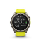 Garmin fēnix 8 - Solar Outdoor Recreation/Adventure Watches - 51 mm - Sapphire, Titanium with Amp Yellow/Graphite Silicone Band-9