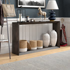 Hudson&Canal Osmond 55"W Console Table - Alder Brown-Clean with a soft, dry cloth and no harsh chemicals or abrasive cleaning materials
