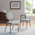 Modway Craft Upholstered Fabric Dining Side Chairs - Black/Light Grey - 2 Pack-Dense Foam Padding