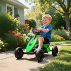 Qaba Kids Pedal Go Kart with Silent EVA Wheels - Green-Four Dia. 8.7" (Dia. 22 cm) EVA wheels offer quiet, non-slip rides on any surface 