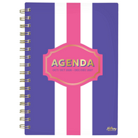 HilroyMahjong 15-Month Weekly Monthly Small Planner - 6-3/8" H x 6-1/4" W - Purple - Bilingual-96 sheets