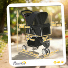 PawHut Deluxe 3-Wheel Pet Stroller with Brake, Canopy  - Black-Strong construction withstands everyday wear and tear
