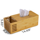 Officemate Multifunctional Rectangle Bamboo Tissue Box - Natural Wood Grain-Can be stacked or combined with other bamboo products