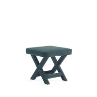 Manhattan Comfort Abigail 20.47" Mid-Century Modern Velvet Upholstered Ottoman Bench - Green-Mid-Century Modern Ottoman Perfect for Living Room and Bedroom Use