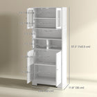 HOMCOM 57" H Modern Kitchen Pantry Cabinet with Glass Doors - White-Modern style complement kitchen, dining room, living room, study 
