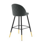 Modway Cordial Fabric Bar Stools - Gray - Set of 2-7