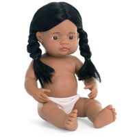Miniland Anatomically Correct 15" Baby Doll - Native American Girl - Set of 2-Anatomically correct doll with articulated head, arms and legs