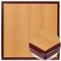 Flash Furniture 36" Square 2-Tone High-Gloss Cherry / Mahogany Resin Table Top with 2" Thick Drop-Lip-Restaurant Dining Table Top