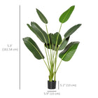HOMCOM 5' Artificial Banana Tree in Pot for Indoor Outdoor Décor - Green-A sturdy nursery pot provides a stable base 