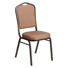 Flash Furniture HERCULES Series Crown Back Stacking Banquet Chair in Gold Diamond Patterned Fabric - Gold Vein Frame-500 lb. Weight Capacity