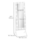 HOMCOM Full Length Mirror with Lights Adjustable Angles - 18.4" W x 60.2" H - White-2 adjustable angles for optimal viewing 