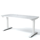 MotionGrey 55" Motion Electric Height Adjustable Standing Desk with German Dual Motors for Home and Office- White Top- White-55"x 28" Desktop, height adustable range from 24" to 49"