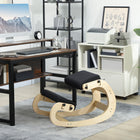 HOMCOM Ergonomic Adjustable Kneeling Chair - Black-Rocking feature maintains focus, enhances productivity