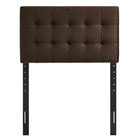 Modway Lily Stain-Resistant Performance Velvet Twin Size Headboard - Chocolate Brown-Five Mounting Positions