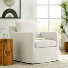 Modway Serene Fabric Slipcovered Swivel Armchair - Salt-Washable Slipcover and Cushion Covers