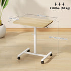 HOMCOM 28" Height Adjustable Standing Desk - Natural Wood-Powder coated steel frame means a strong core