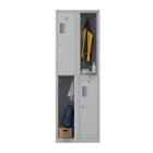 Ceha NH Series 2-Tier Locker with Front Hole Vents - Bank of 2 - Light Grey-Flexible storage solutions to fit your space