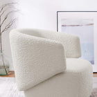 Modway Celestia Boucle Fabric Swivel Chair - Ivory-Dense Foam Padding