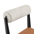 Modway Kai Boucle and Vegan Leather Dining Chair 2-Piece Set - Pearl/Tan/Black-9