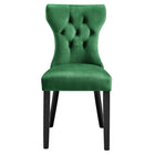 Modway Silhouette Performance Velvet Dining Chairs - Emerald - 2 Pack-8
