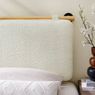 Modway Anela Wall-Mounted Chenille Upholstered Twin Headboard - Cream Natural-Velcro Straps