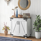 HOMCOM 31.1" L Floor Storage Cabinet - White-Adjustable shelf fits diverse item sizes