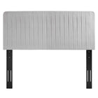 Modway Milenna Channel Tufted Performance Velvet King/California King Headboard - Light Grey-Performance Velvet Upholstery