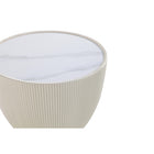 Manhattan Comfort Anderson Modern Leatherette Upholstered End Table - Cream - Set of 2-18.43" L x 18.43" W x 21.61" H