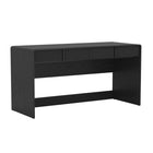 Manhattan Comfort Novara 60" Contemporary 2-Drawer Writing Desk - Black-Rounded Edges: Soft contours add visual appeal and a smooth, finished look