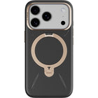 Torras Ostand Q3 VegSkin Series Case for iPhone 17 Pro - Black-Premium Look, Confident Grip. Smooth vegan leather with a textured finish for a refined feel. Fingerprint-free and non-slip surface that stays clean and secure in hand.