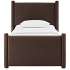 Modway Rael Performance Velvet Twin Platform Bed - Chocolate Brown-Weight Capacity: 800 lb