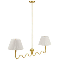 Modway Wave Squiggle 2-Arm Pendant Light - Brass-2-Light Hanging Pendant