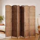 HOMCOM 6 Panels Hand-Woven Freestanding Room Divider for Home Office - Natural-Folding design with six panels, easy to create a new look and space-saving to store
 