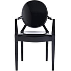 Nicer Furniture Louis XVI Ghost Chair - Black-Dimensions: 21"W x 22"D x 36"H, Seat Height 18.5".