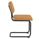 Modway Parity Vegan Leather Dining Side Chairs - Black/Tan - 2 Pack-Weight Capacity: 330 lbs.
