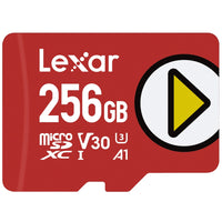 Lexar PLAY microSDXC UHS-I card - 256GB - Red-Compatible with portable gaming devices, smartphones, and tablets; including for Nintendo-Switch, Steam Deck, ASUS ROG Ally, Lenovo Legion Go 