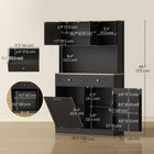 HOMCOM 68" H Cabinet with Charging Station - Black-Built-in outlets, USB, and USB-C ports make powering devices simple 
