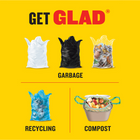 Glad Small Compostable Drawstring Bags - Unscented - 10 L - 15 Pack-6
