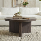 Hudson&Canal Holm 32"W Round Coffee Table - Alder Brown-Features easy assembly