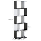 HOMCOM 5-Tier Geometric Bookshelf - Black-Easily display your favorite books, photos, collectables and more