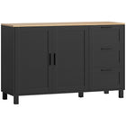 HOMCOM Modern 47.2" L Sideboard Buffet Cabinet with Soft-Close Doors - Black-Wide tabletop provides space for coffee prep or food warming