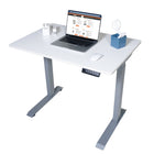 Victor Height Adjustable Full Electric Standing Desk - 4' Wide - White-Cable storage under the tabletop keeps your workspace clean and organized