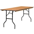 Flash Furniture 30" x 72" Rectangular Wood Folding Banquet Table with Clear Coated Finished Top-Ready To Use Banquet Table